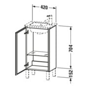 Duravit Meuble sous lavabo L-Cube 42x29,4x70,4 cm, deb., porte dr., blanc laqué-4