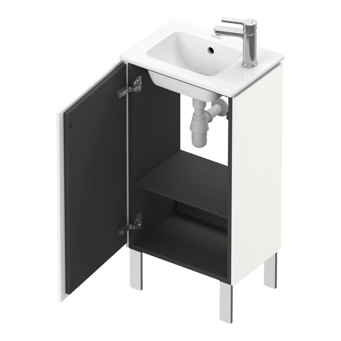 Duravit Meuble sous-lavabo L-Cube 42x29,4x70,4 cm, deb., porte g., blanc brillant