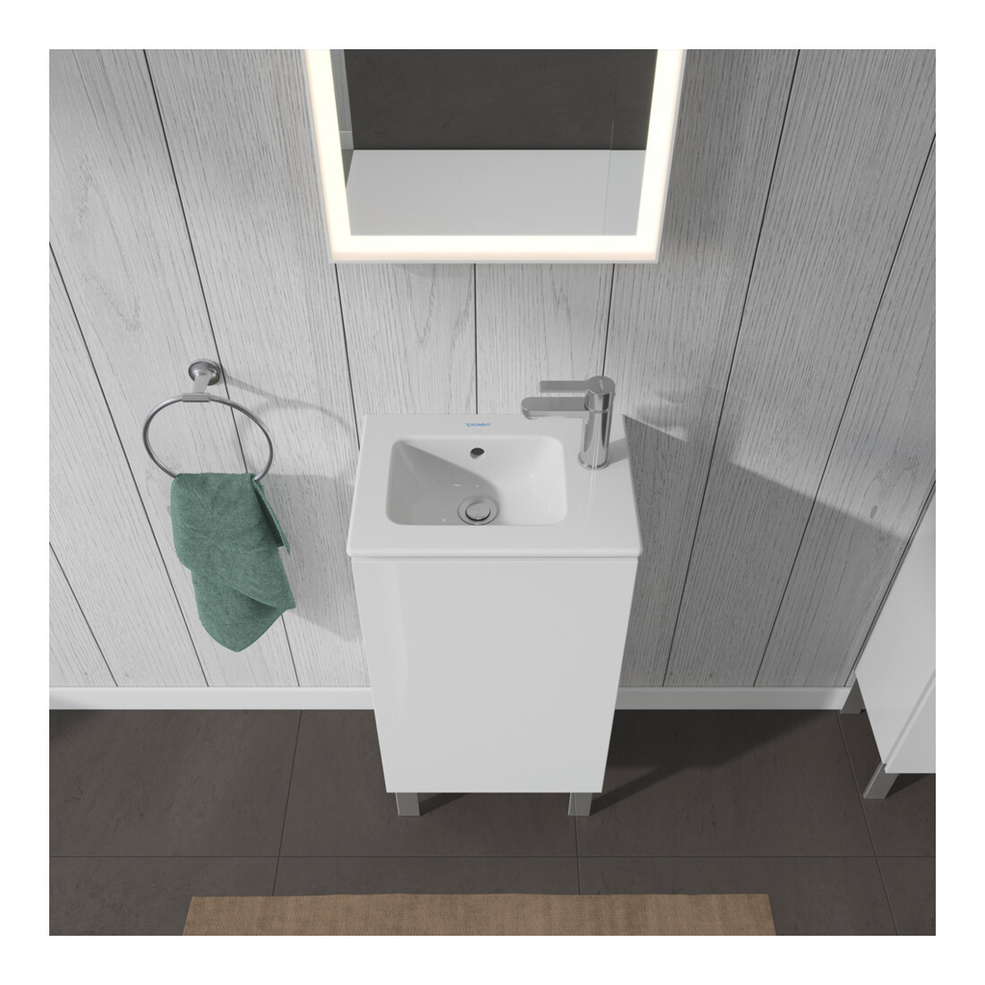 Duravit Meuble sous-lavabo L-Cube 42x29,4x70,4 cm, deb., porte g., blanc brillant
