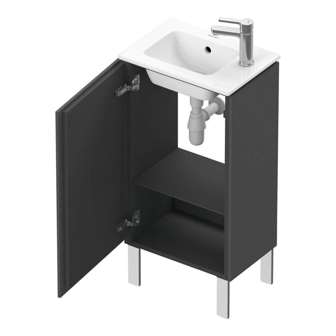 Duravit Meuble sous lavabo L-Cube 42x29,4x70,4 cm, deb., porte g., gris mat