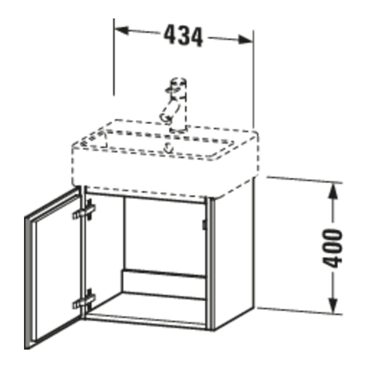 Duravit Meuble sous-lavabo L-Cube 43,4x34,1x40 cm, suspendu, porte droite, blanc mat