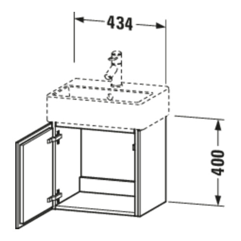 Duravit Meuble sous lavabo L-Cube 43,4x34,1x40 cm, suspendu, porte droite, graph ma