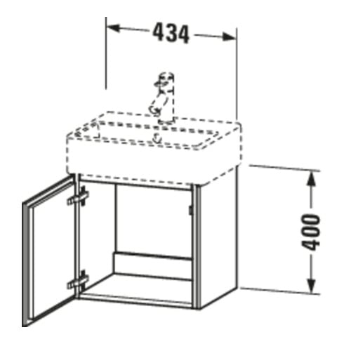 Duravit Meuble sous lavabo L-Cube 43,4x34,1x40 cm, suspendu, T droite, chêne naturel