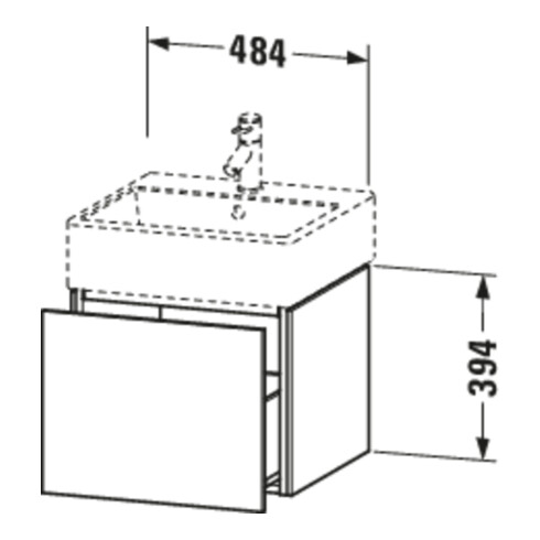 Duravit Meuble sous-lavabo L-Cube 48,4x45,9 cm, bas, 1 tiroir, suspendu