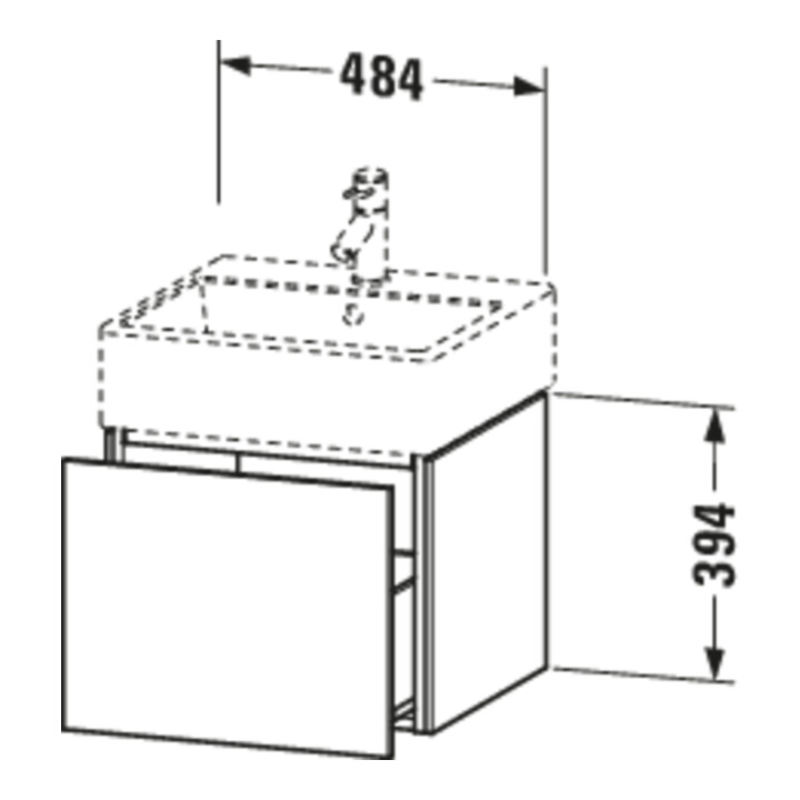 Duravit Meuble sous-lavabo L-Cube 48,4x45,9 cm, bas, 1 tiroir, suspendu