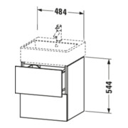 Duravit Meuble sous-lavabo L-Cube 48,4x45,9 cm, bas. mat, 2 tiroirs, suspendu-4