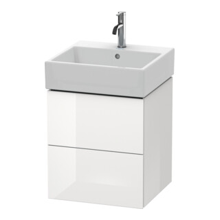 Duravit Meuble sous lavabo L-Cube 48,4x45,9 cm, blanc brillant, 2 tiroirs, suspendu