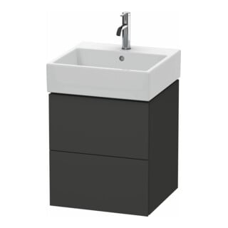 Duravit Meuble sous lavabo L-Cube 48,4x45,9 cm, graphite mat, 2 tiroirs, suspendu