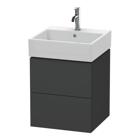 Duravit Meuble sous lavabo L-Cube 48,4x45,9 cm, graphite mat, 2 tiroirs, suspendu