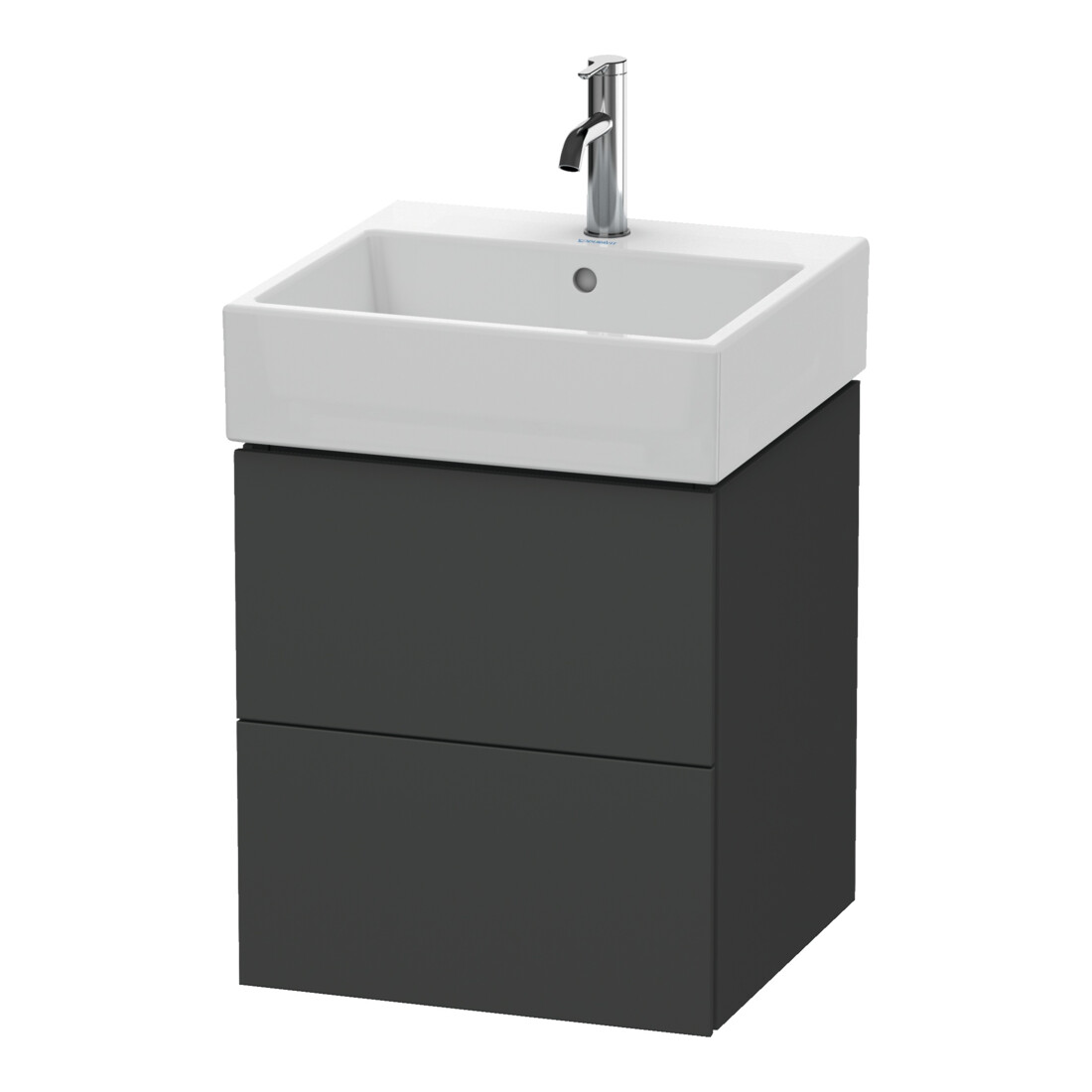 Duravit Meuble sous lavabo L-Cube 48,4x45,9 cm, graphite mat, 2 tiroirs, suspendu