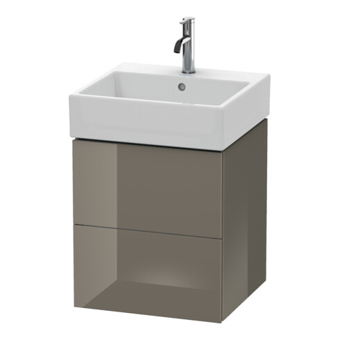 Duravit Meuble sous-lavabo L-Cube 48,4x45,9 cm, gris brillant, 2 tiroirs, suspendu