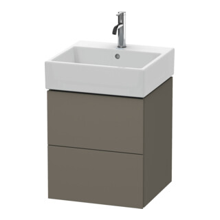 Duravit Meuble sous-lavabo L-Cube 48,4x45,9 cm, gris mat, 2 tiroirs, suspendu