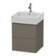 Duravit Meuble sous-lavabo L-Cube 48,4x45,9 cm, gris mat, 2 tiroirs, suspendu-1