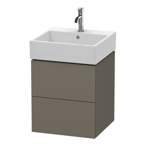 Duravit Meuble sous-lavabo L-Cube 48,4x45,9 cm, gris mat, 2 tiroirs, suspendu
