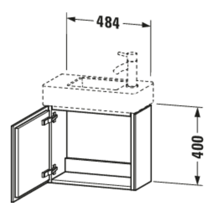 Duravit Meuble sous-lavabo L-Cube 48x24x40 cm, suspendu, porte droite, chêne médium