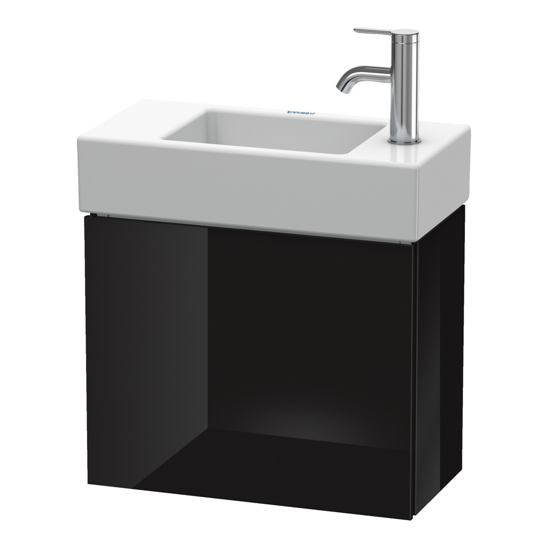 Duravit Meuble sous lavabo L-Cube 48x24x40 cm, suspendu, porte gauche, noir brillant