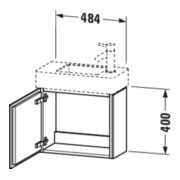 Duravit Meuble sous lavabo L-Cube 48x24x40cm, suspendu, porte gauche, basalte mat-3