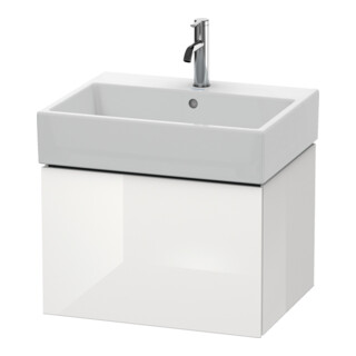 Duravit Meuble sous-lavabo L-Cube 58,4 x 45,9 cm, blanc brillant, 1 tiroir, suspendu