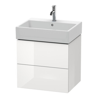 Duravit Meuble sous lavabo L-Cube 58,4 x 45,9 cm, blanc brillant, 2 tiroirs, suspendu