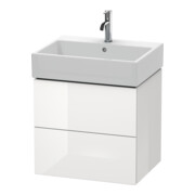 Duravit Meuble sous lavabo L-Cube 58,4 x 45,9 cm, blanc brillant, 2 tiroirs, suspendu-3