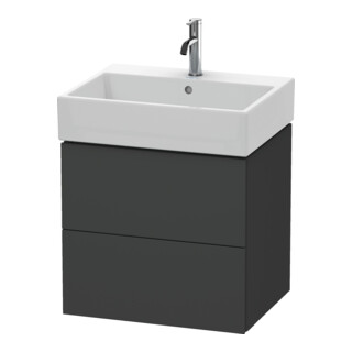 Duravit Meuble sous-lavabo L-Cube 58,4 x 45,9 cm, graphite mat, 2 tiroirs, suspendu