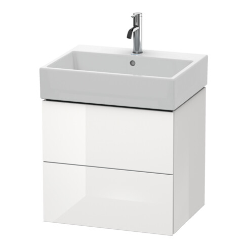 Duravit Meuble sous-lavabo L-Cube 58,4 x 45,9 cm, graphite mat, 2 tiroirs, suspendu