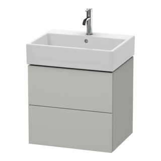 Duravit Meuble sous lavabo L-Cube 58,4 x 45,9 cm, gris mat, 2 tiroirs, suspendu