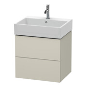 Duravit Meuble sous lavabo L-Cube 58,4 x 45,9 cm, mat taupe, 2 tiroirs, suspendu