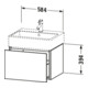Duravit Meuble sous-lavabo L-Cube 58,4 x 45,9 cm, méd. chêne, 1 tiroir, suspendu