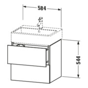 Duravit Meuble sous-lavabo L-Cube 58,4 x 45,9 cm, N, 2 tiroirs, suspendu-4