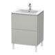Duravit Meuble sous-lavabo L-Cube 62x48,1 cm, béton gris, 2 tiroirs, sur pied-1