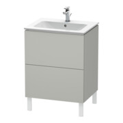 Duravit Meuble sous-lavabo L-Cube 62x48,1 cm, béton gris, 2 tiroirs, sur pied