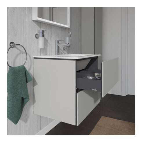Duravit Meuble sous-lavabo L-Cube 62x48,1 cm, béton gris, 2 tiroirs, suspendu