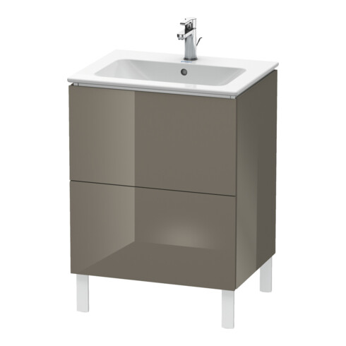 Duravit Meuble sous lavabo L-Cube 62x48,1 cm, blanc brillant, 2 tiroirs, debout