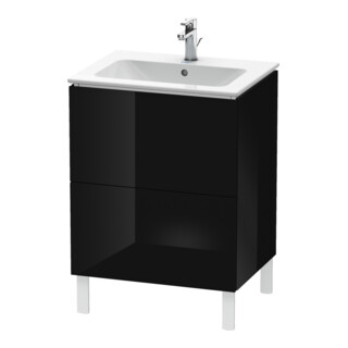 Duravit Meuble sous lavabo L-Cube 62x48,1 cm, blanc brillant, 2 tiroirs, sur pied