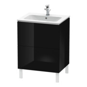 Duravit Meuble sous lavabo L-Cube 62x48,1 cm, blanc brillant, 2 tiroirs, sur pied