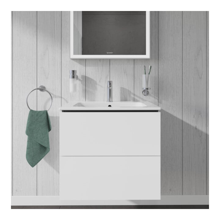 Duravit Meuble sous lavabo L-Cube 62x48,1 cm, blanc brillant, 2 tiroirs, suspendu