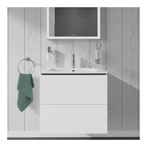 Duravit Meuble sous lavabo L-Cube 62x48,1 cm, blanc brillant, 2 tiroirs, suspendu