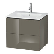 Duravit Meuble sous lavabo L-Cube 62x48,1 cm, blanc brillant, 2 tiroirs, suspendu