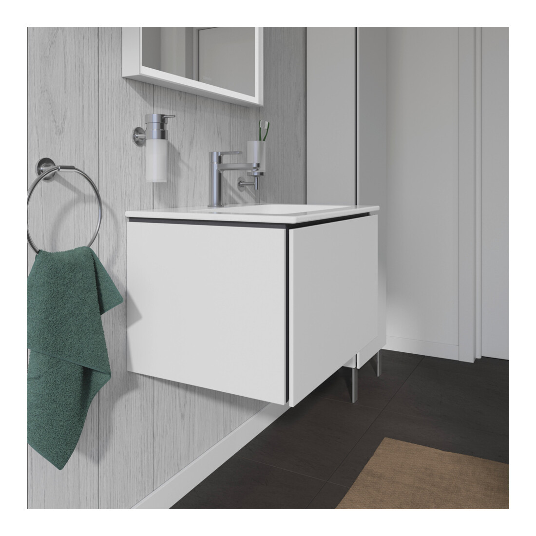 Duravit Meuble sous-lavabo L-Cube 62x48,1 cm, blanc mat, 1 tiroir, suspendu