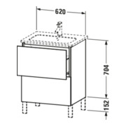 Duravit Meuble sous lavabo L-Cube 62x48,1 cm, blanc mat, 2 tiroirs, debout-4