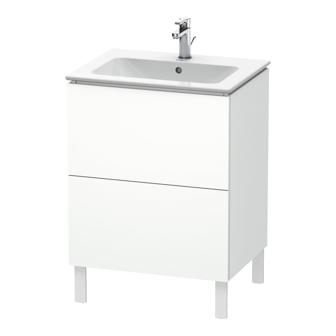 Duravit Meuble sous-lavabo L-Cube 62x48,1 cm, blanc mat, 2 tiroirs, sur pied