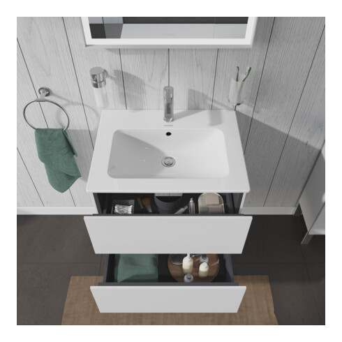 Duravit Meuble sous-lavabo L-Cube 62x48,1 cm, blanc mat, 2 tiroirs, suspendu