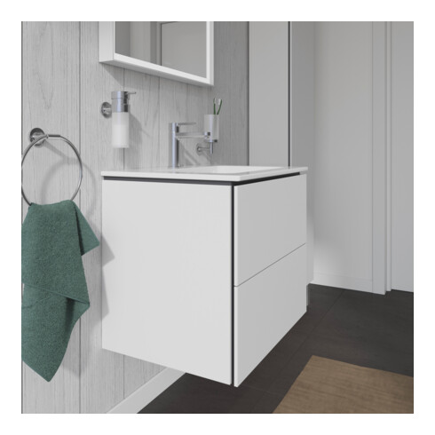 Duravit Meuble sous-lavabo L-Cube 62x48,1 cm, blanc mat, 2 tiroirs, suspendu