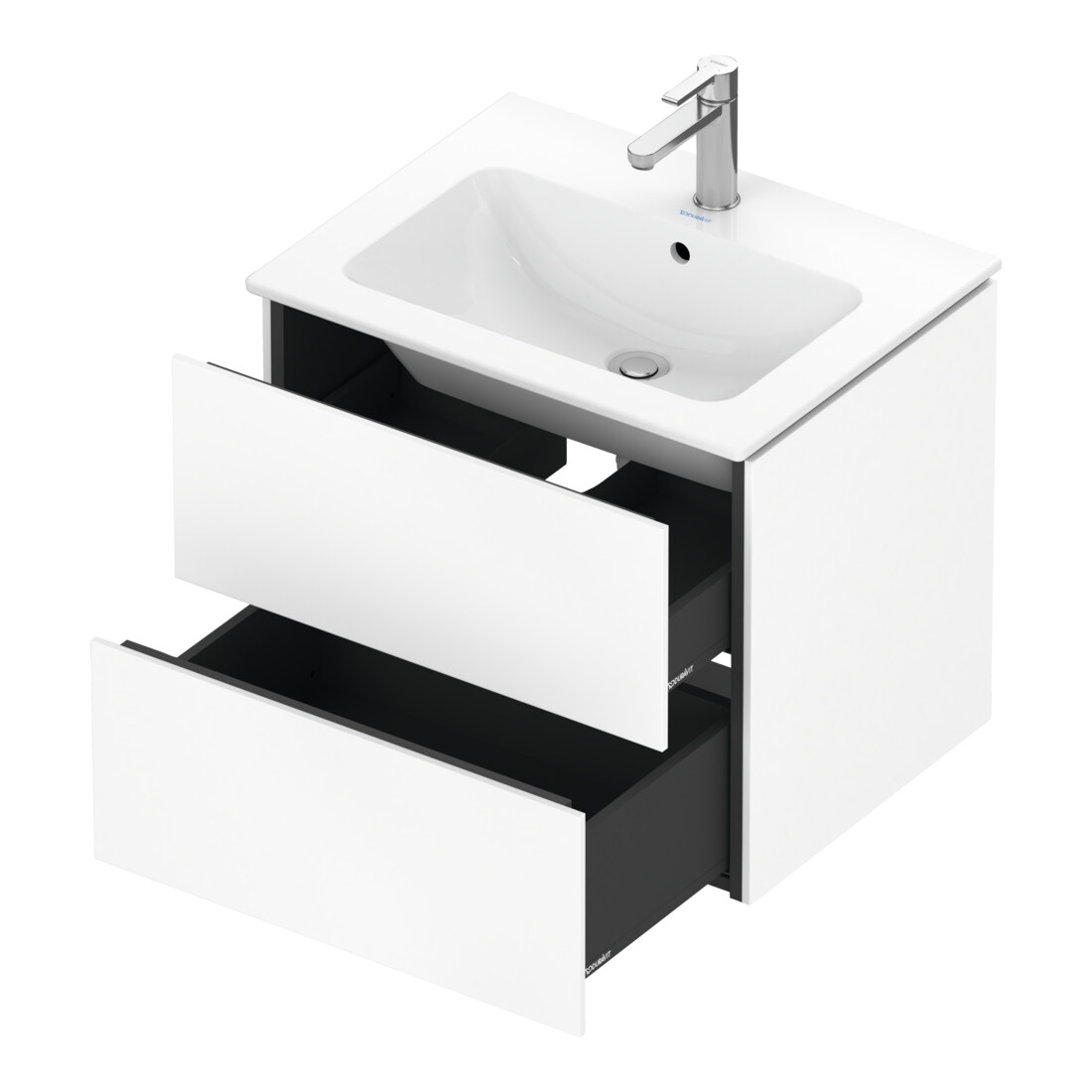 Duravit Meuble sous-lavabo L-Cube 62x48,1 cm, blanc mat, 2 tiroirs, suspendu