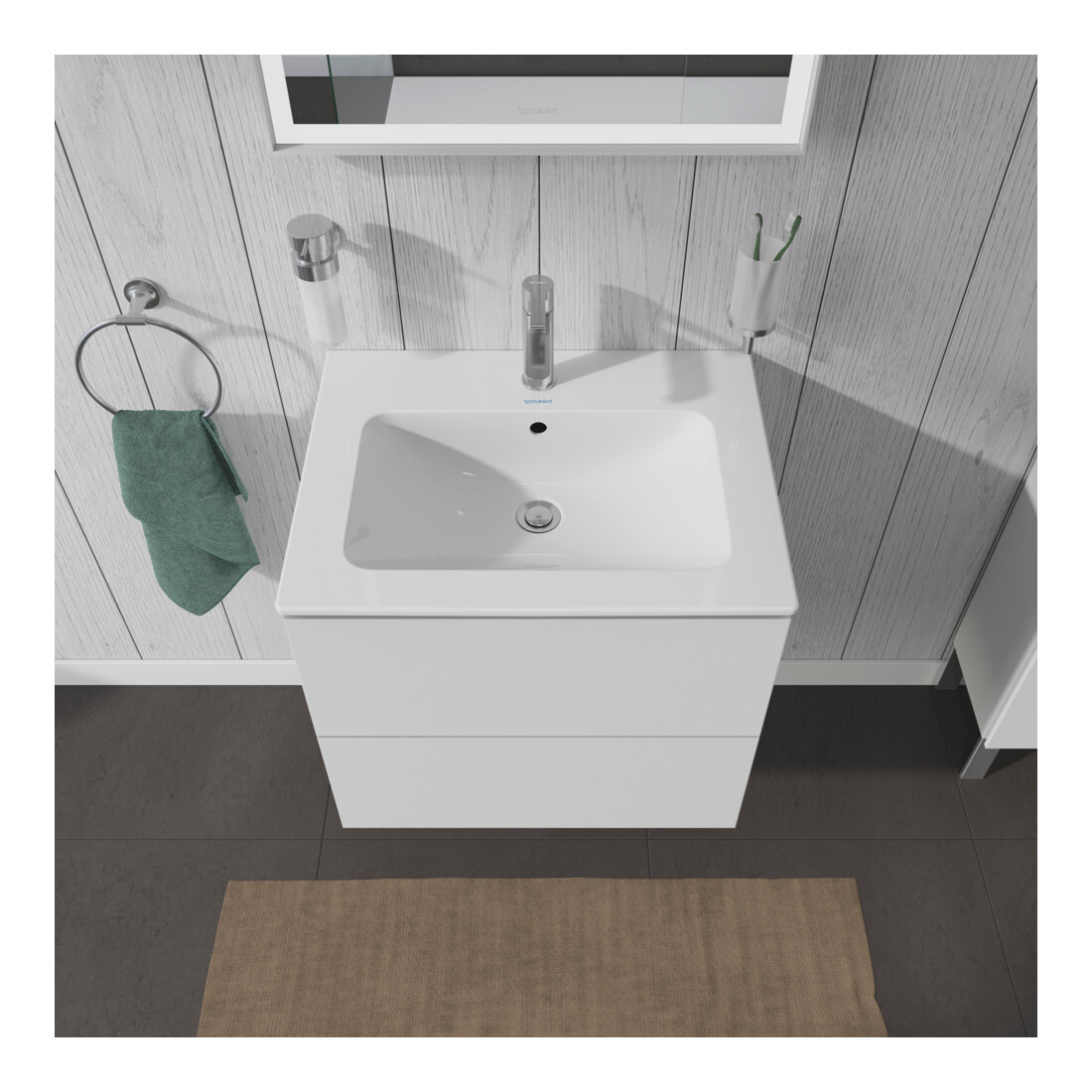 Duravit Meuble sous-lavabo L-Cube 62x48,1 cm, blanc mat, 2 tiroirs, suspendu