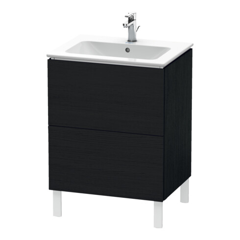 Duravit Meuble sous lavabo L-Cube 62x48,1 cm, blanc œuf, 2 tiroirs, sur pied