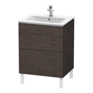 Duravit Meuble sous-lavabo L-Cube 62x48,1 cm, chêne foncé, 2 tiroirs, vertical