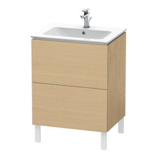 Duravit Meuble sous-lavabo L-Cube 62x48,1 cm, chêne naturel, 2 tiroirs, sur pied