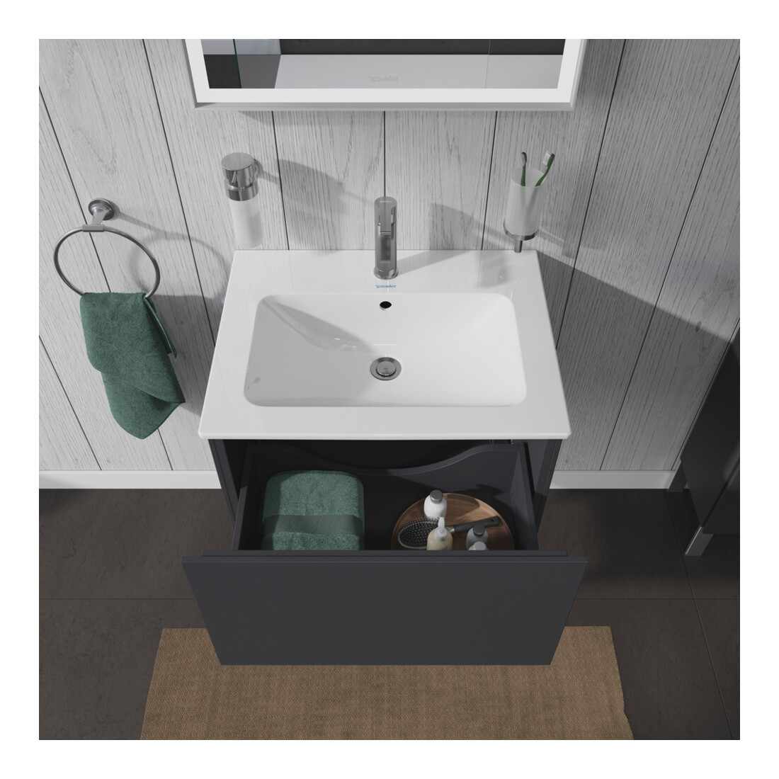 Duravit Meuble sous-lavabo L-Cube 62x48,1 cm, graph ma, 1 tiroir, suspendu